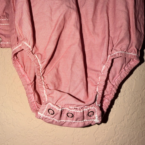 Rafter C Western Rodeo Long Sleeve Baby Bodysuit- Pearl Snaps - Picture 6 of 9